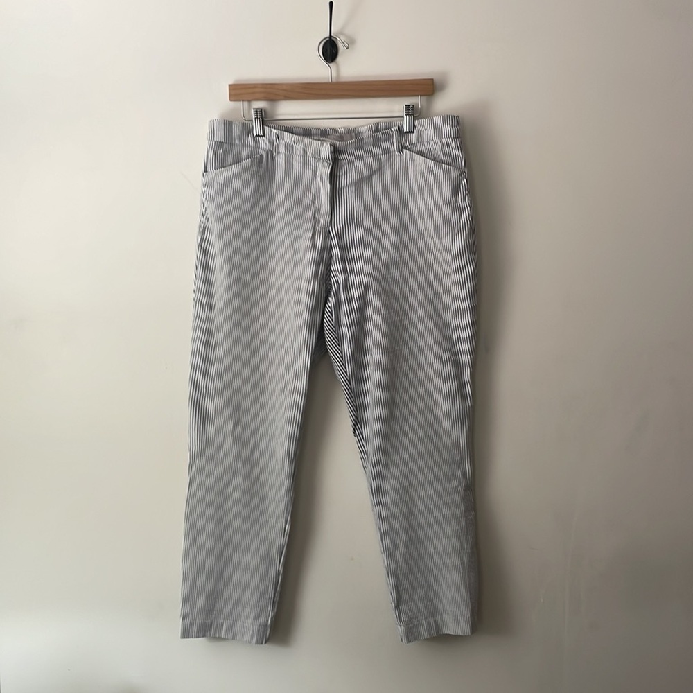 Dalia White|Blue Seersucker Pants Sz 14